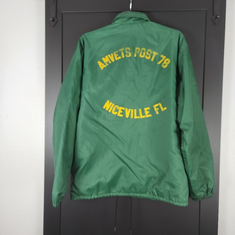 VINTAGE 70'S AMVETS GREEN JACKET AMVETS POST 78 NICEVILLE, FL SIZE M
